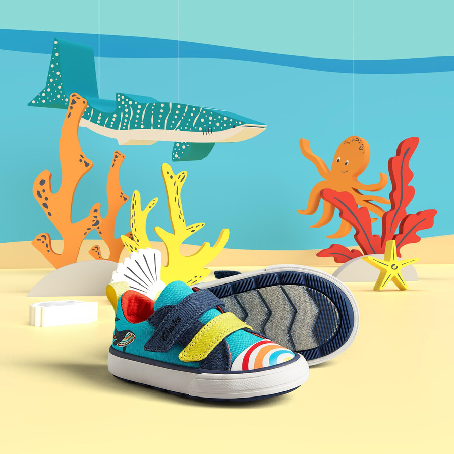 foxing ocean toddler - niebieski wielokolorowy
