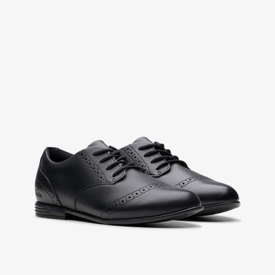 finja brogue older - czarna skóra