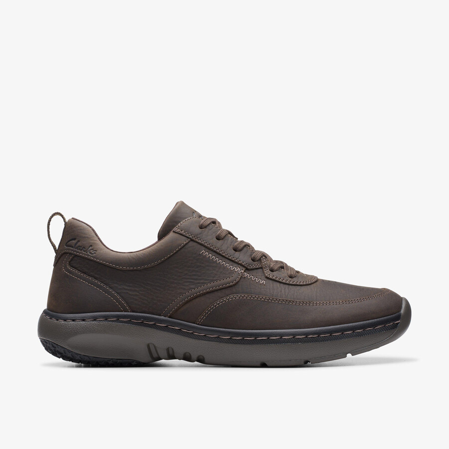 clarks pro lace - ciemnobrązowe pogniecione