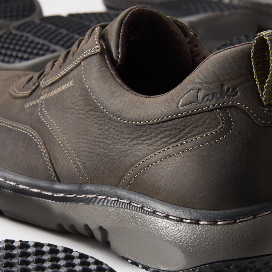 clarks pro lace - ciemnobrązowe pogniecione