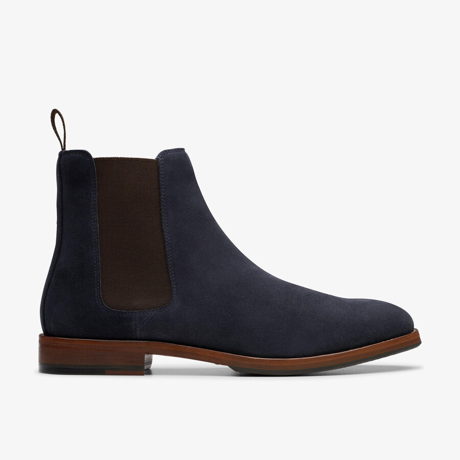 botki craft james top chelsea - zamsz w kolorze granatowym