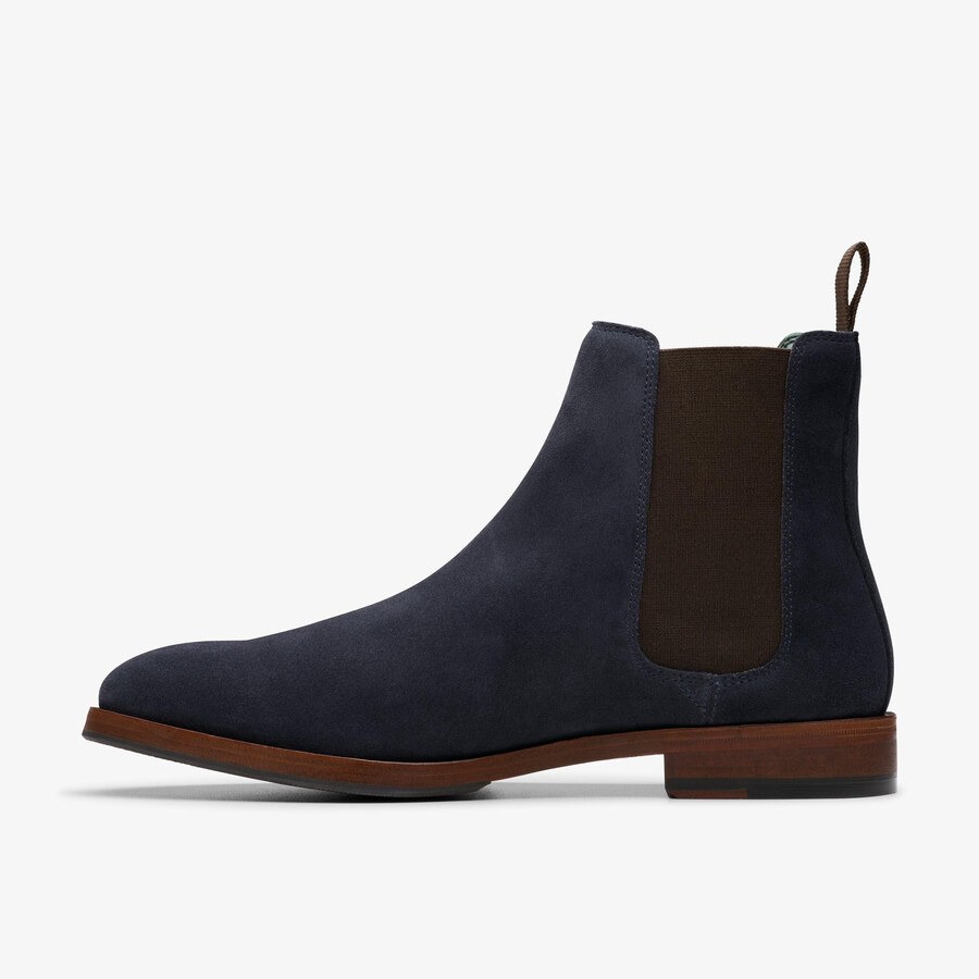 botki craft james top chelsea - zamsz w kolorze granatowym