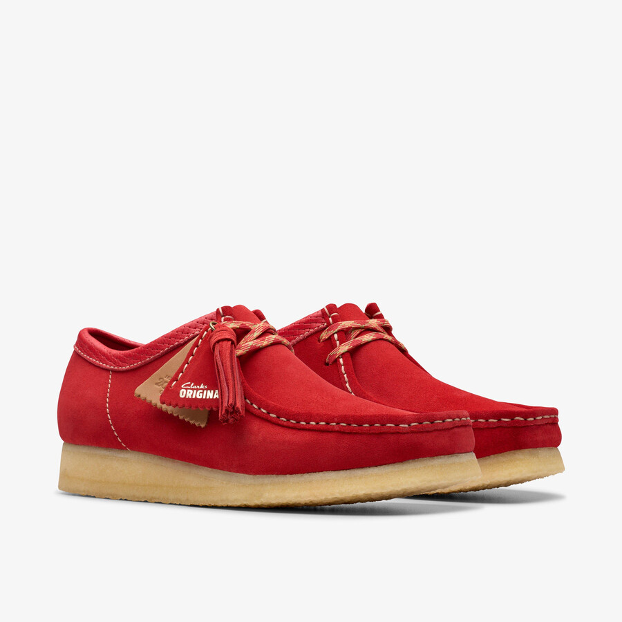 wallabee - czerwony zamsz