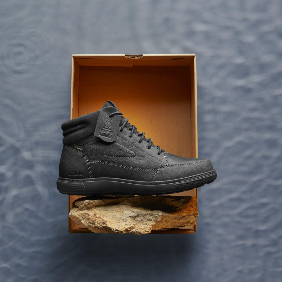 mapstone hi gore-tex - czarna skóra z ciepłą podszewką