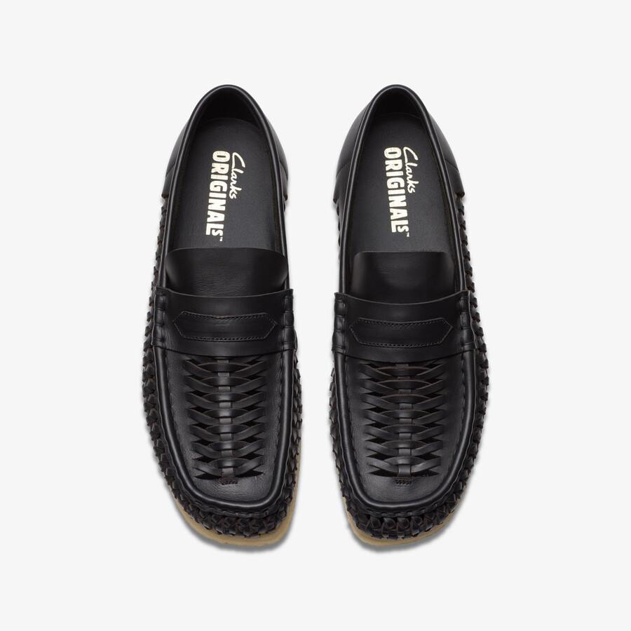 wallabee penny weave - czarna skóra
