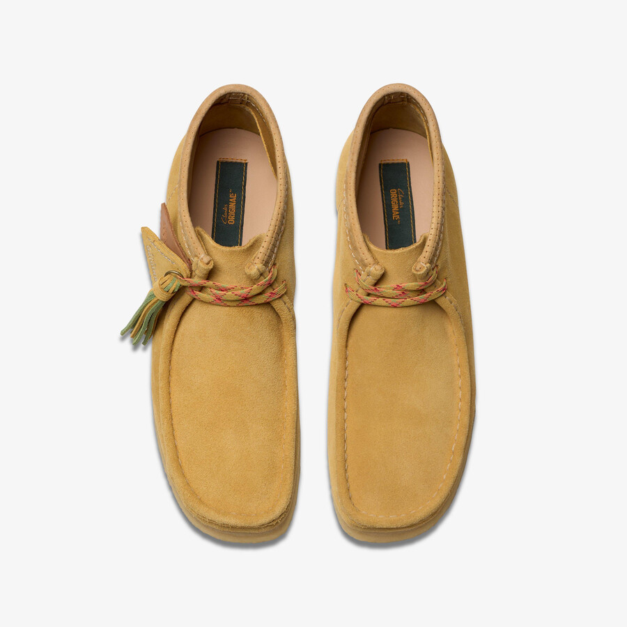 buty wallabee – zamsz w kolorze złotobrązowym