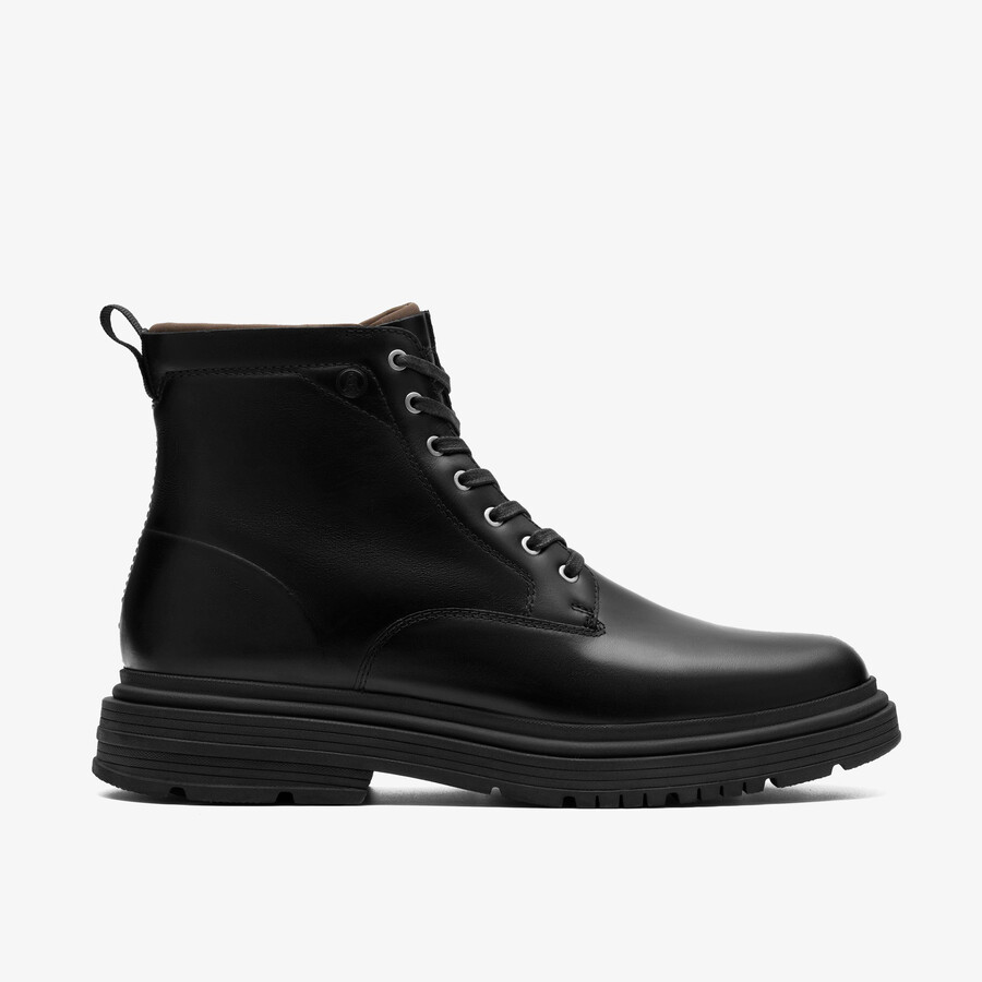 badbury hi waterproof - czarna skóra z ciepłą podszewką