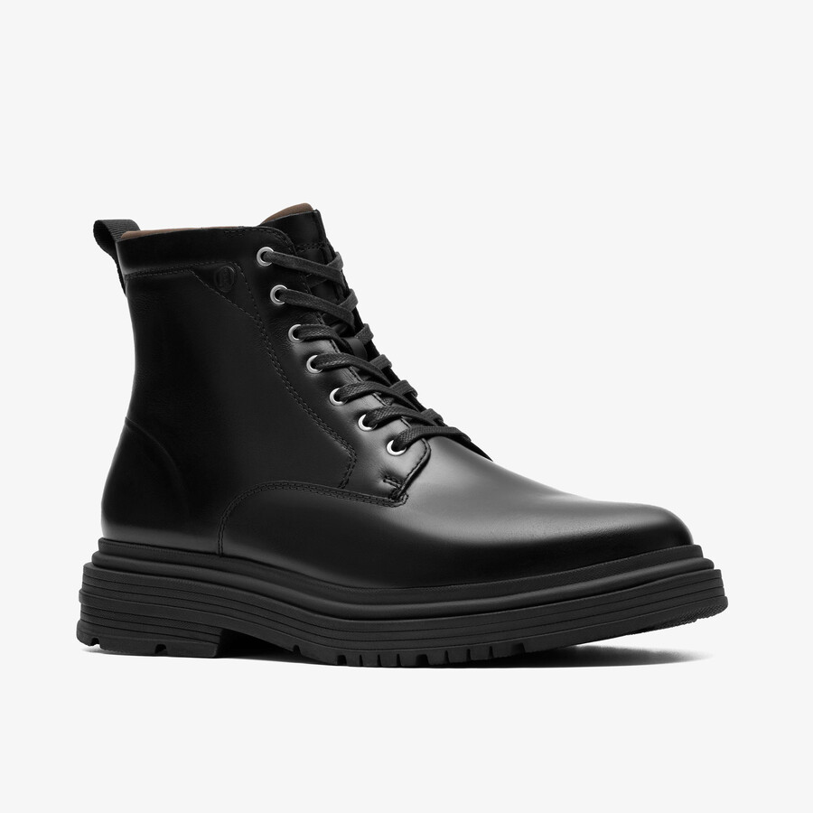 badbury hi waterproof - czarna skóra z ciepłą podszewką