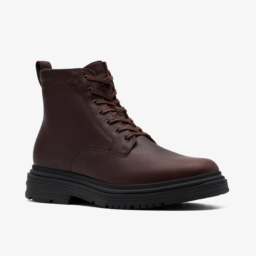 badbury hi waterproof - brązowa skóra z ciepłą podszewką
