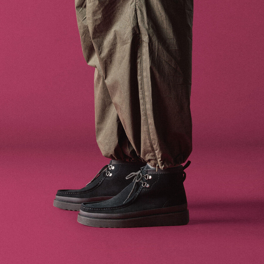 wallabee ftr2 hi - czarny zamsz