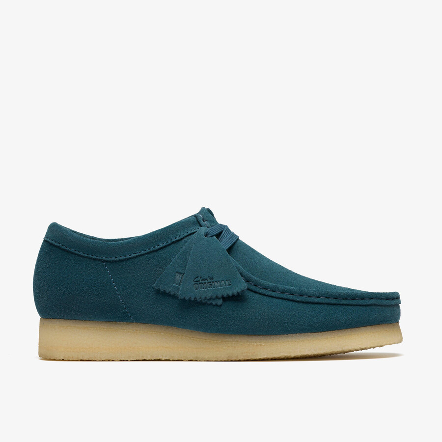 wallabee - mid blue suede