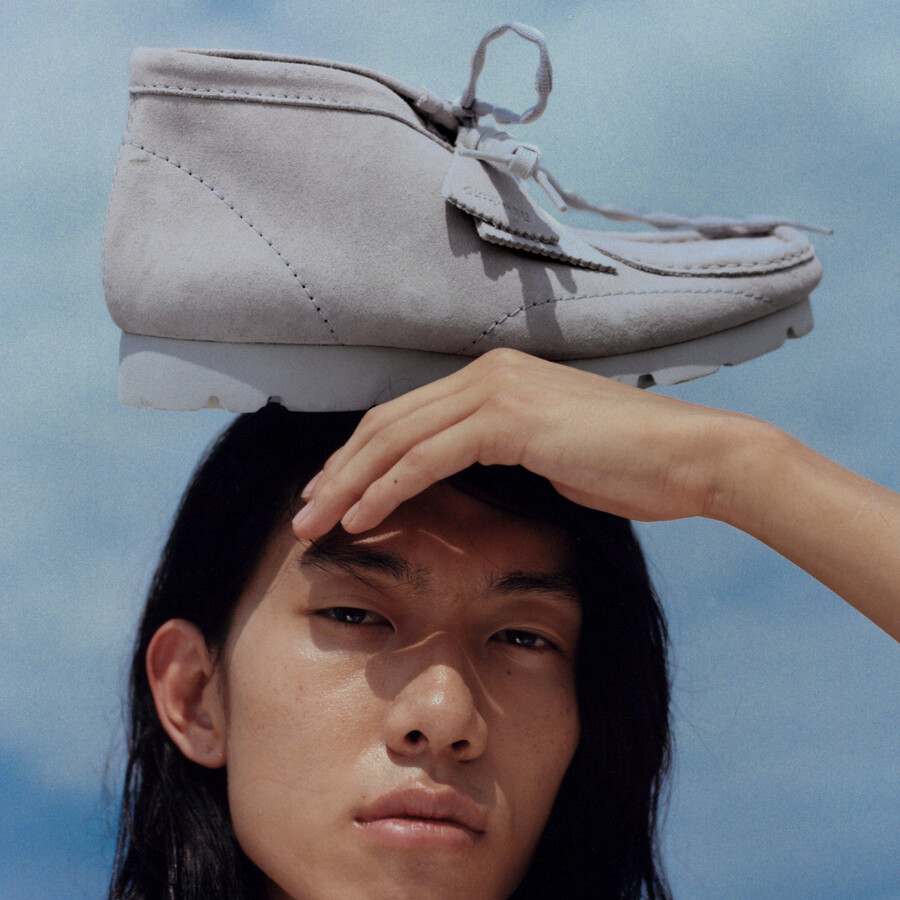 buty wallabee paf - szaro-niebieskie