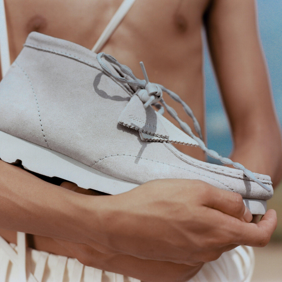 buty wallabee paf - szaro-niebieskie