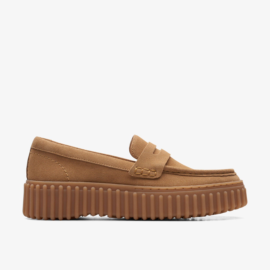 torhill penny loafer - jasnobrązowy zamsz