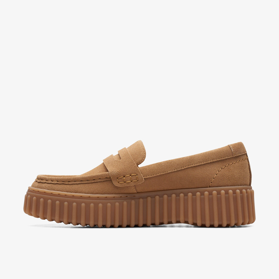 torhill penny loafer - jasnobrązowy zamsz