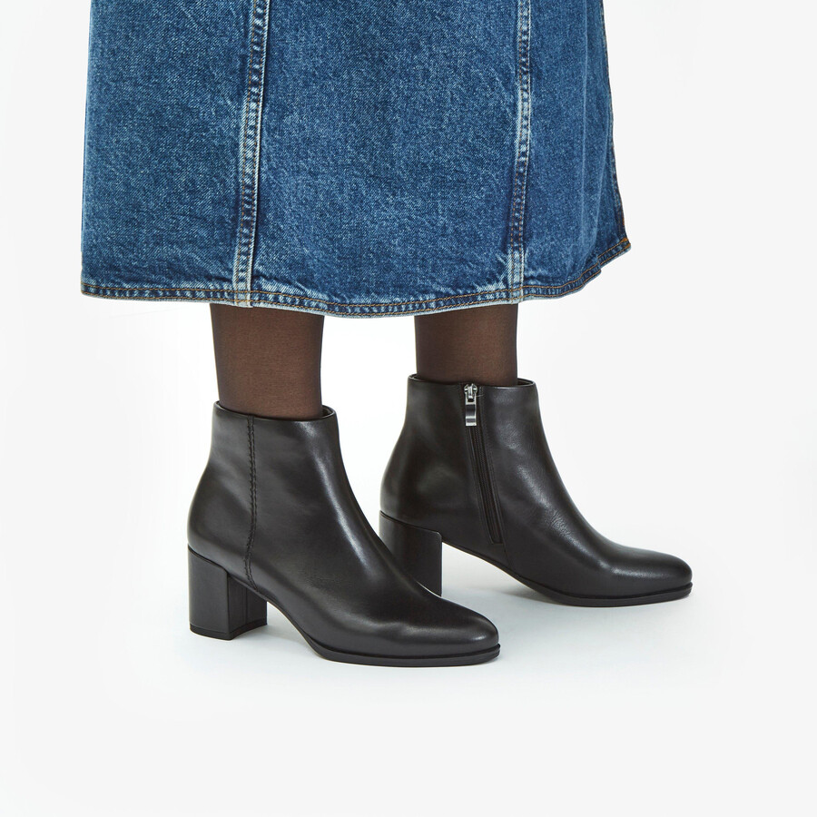 botki freva 55 zip ankle boots – czarna skóra