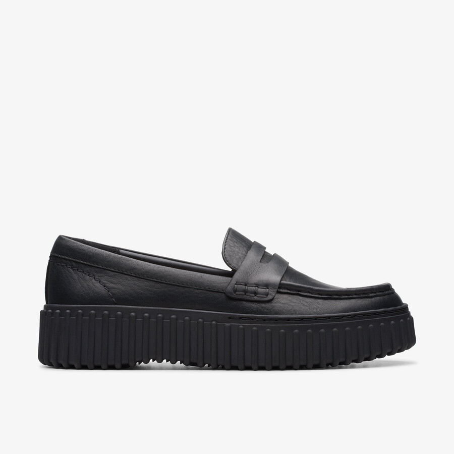 mokasyny torhill penny loafer – czarna skóra