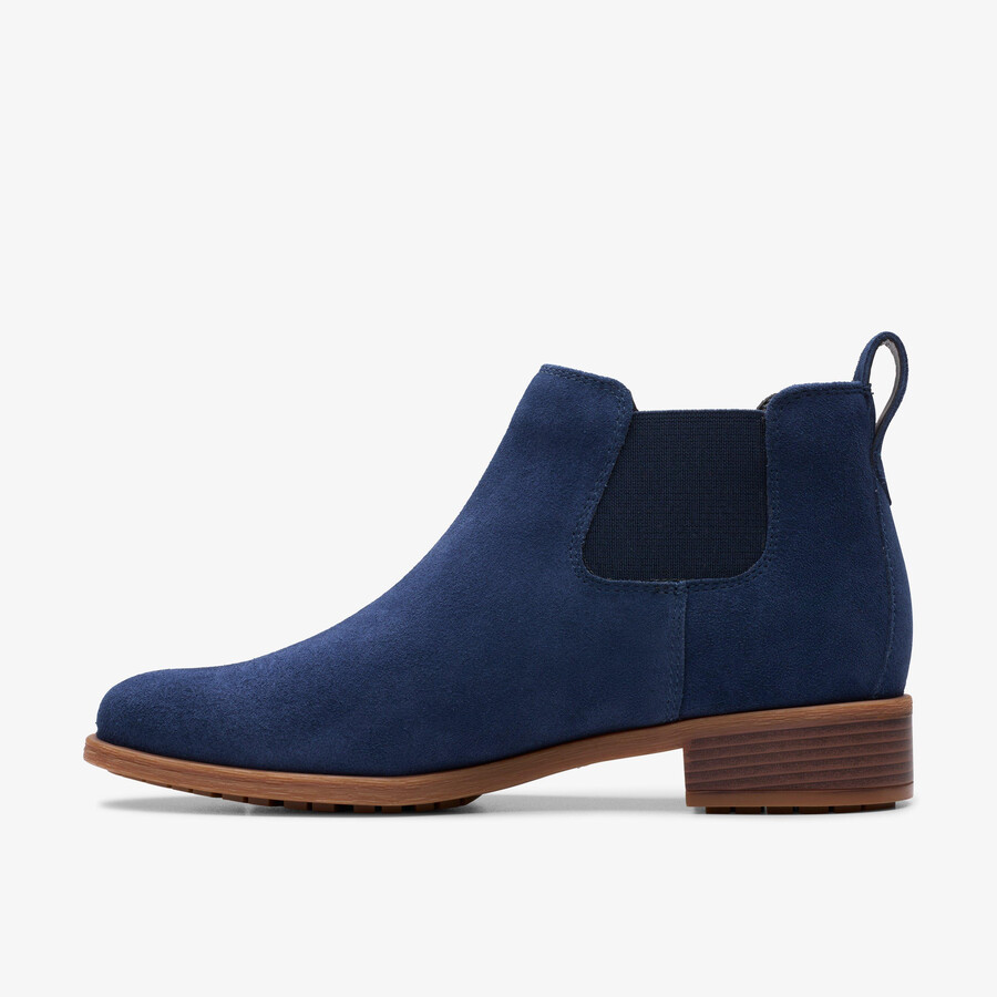 botki havisham top ankle boots – granatowe zamszowe
