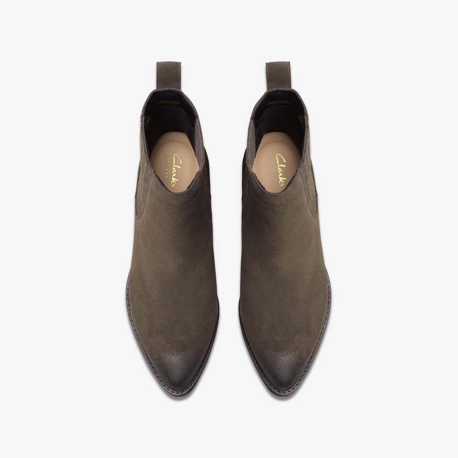 botki morzine top ankle boots – mole grey suede
