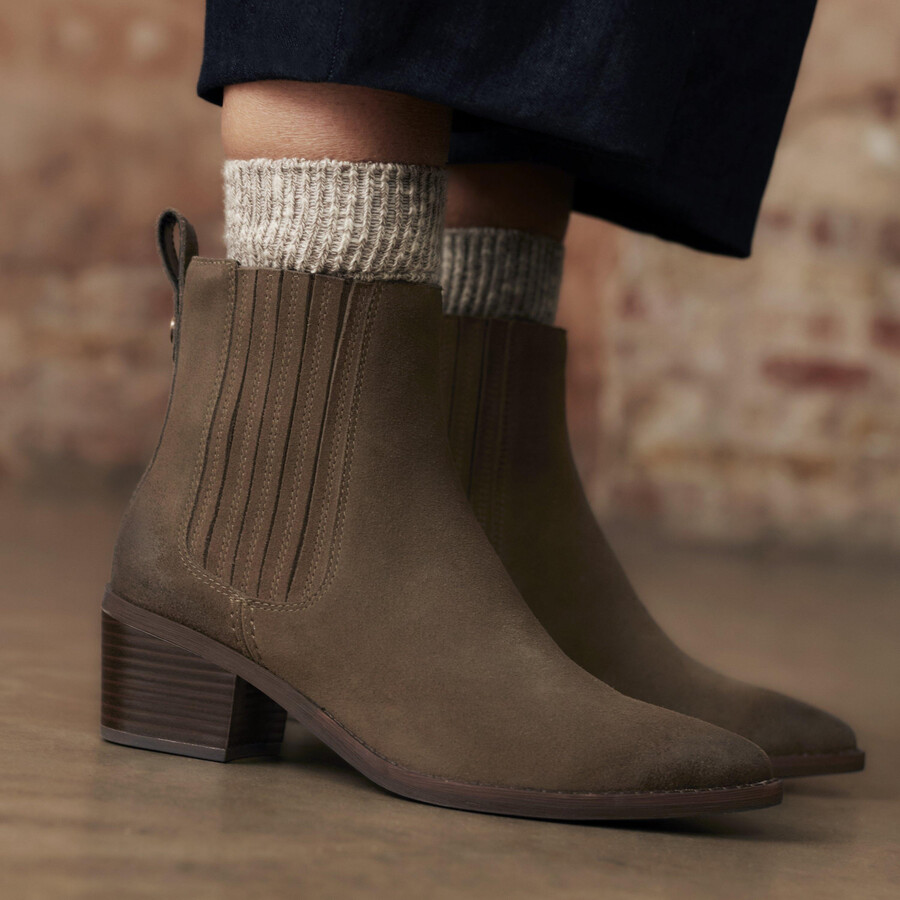 botki morzine top ankle boots – mole grey suede
