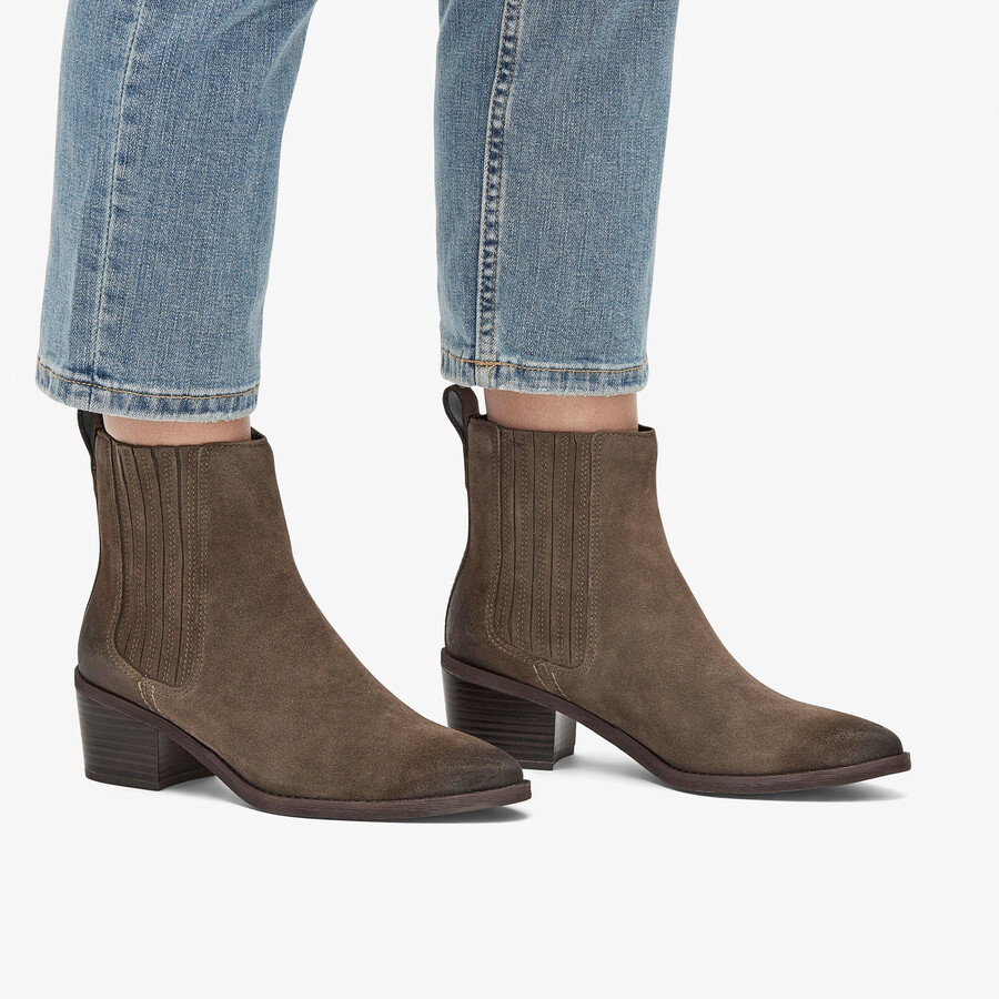 botki morzine top ankle boots – mole grey suede