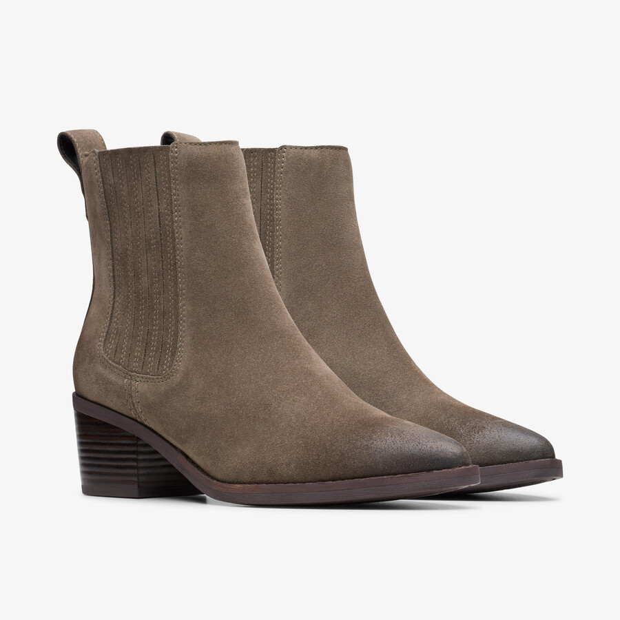 botki morzine top ankle boots – mole grey suede