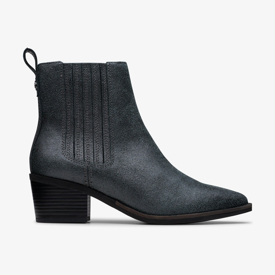 botki morzine top ankle boots – pewter metallic