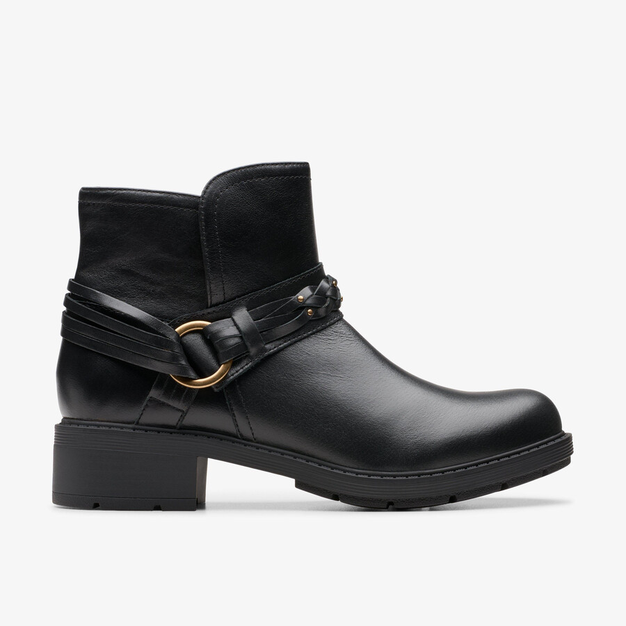 botki hearth kaylie – czarna skóra