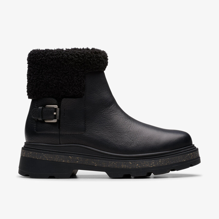 hencroft madi waterproof – czarna skóra z ciepłą podszewką