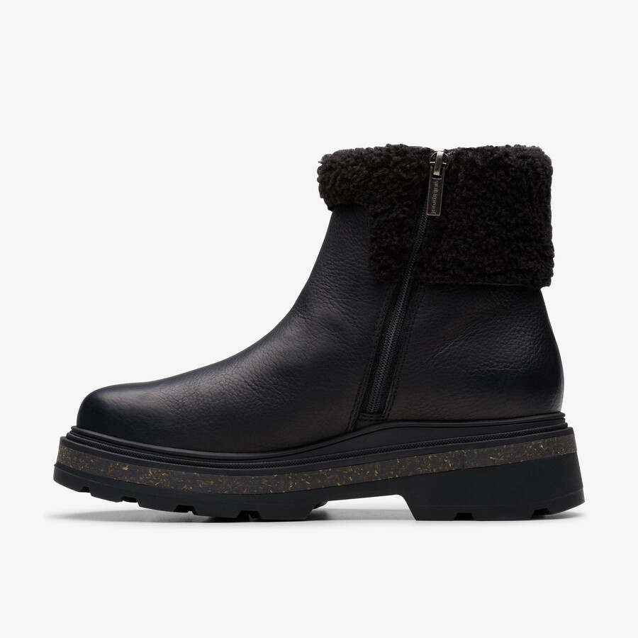 hencroft madi waterproof – czarna skóra z ciepłą podszewką