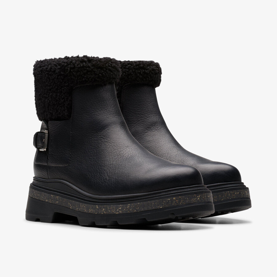 hencroft madi waterproof – czarna skóra z ciepłą podszewką
