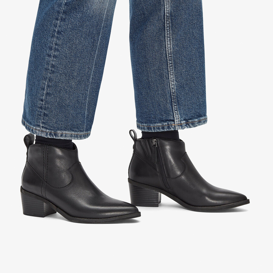 botki morzine sky ankle boot – czarna skóra
