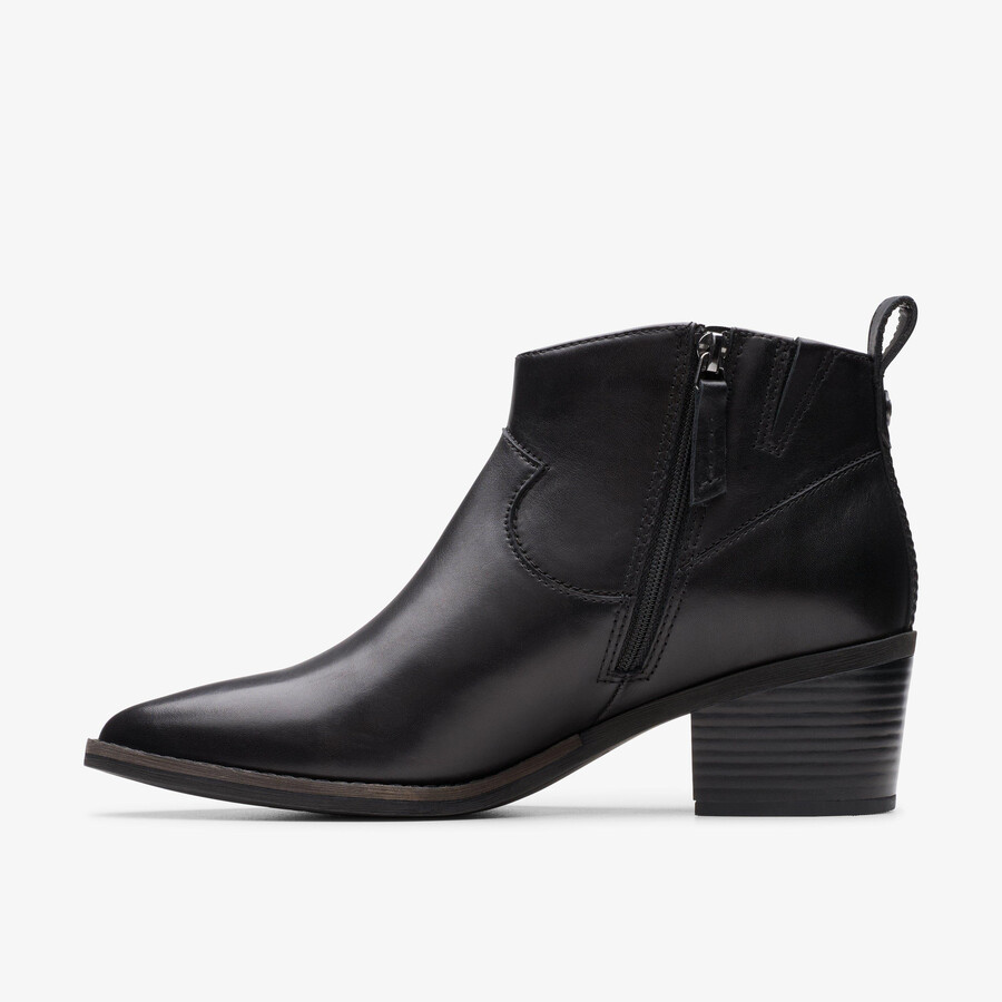 botki morzine sky ankle boot – czarna skóra