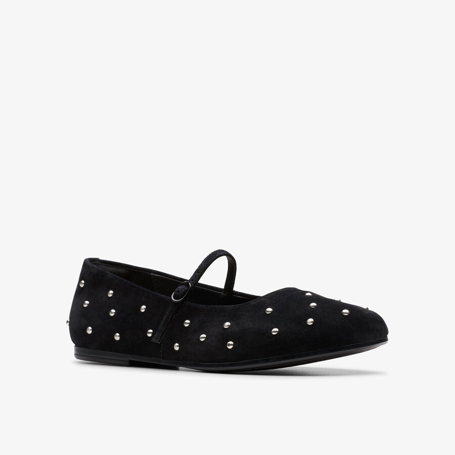 livia stud - czarny zamsz