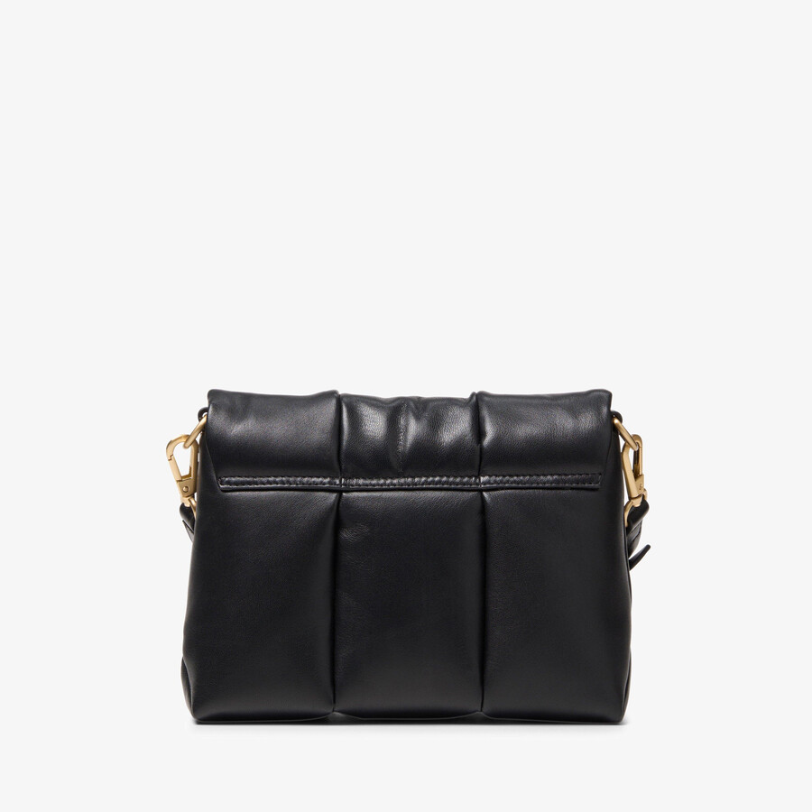 puffy crossbody - czarna skóra